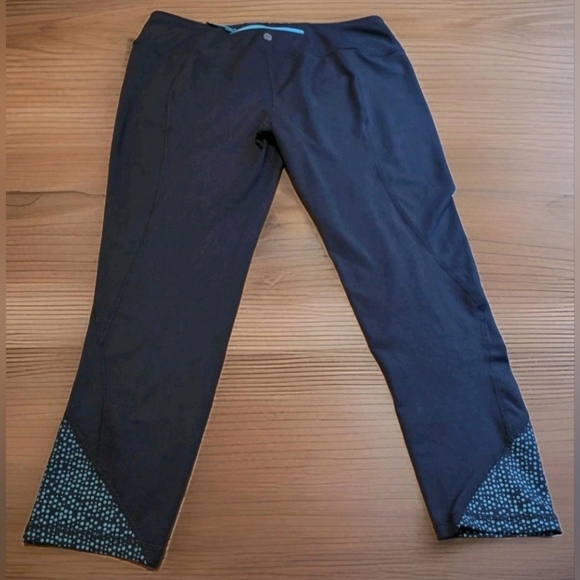 Tangerine Gray With Teal Accents Yoga Workout Pants Capris Women's Size M - Picture 2 of 12